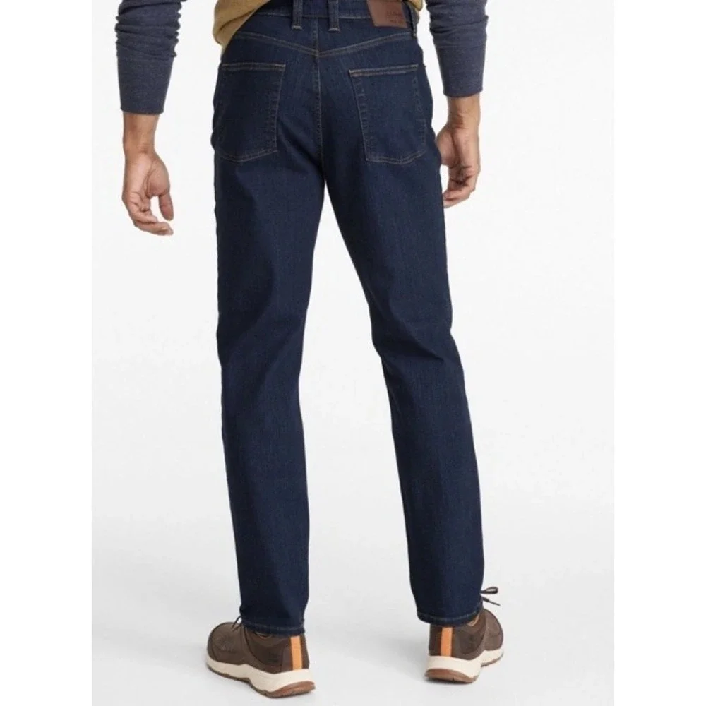New‎ $79 L.L. Bean Jeans Mens Dark Indigo Denim Classic Fit Straight Leg 44x34